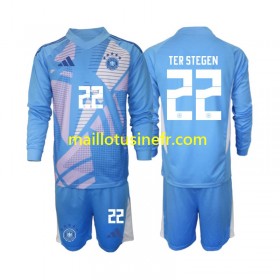 Maillot de Foot Allemagne Ter Stegen 22 Quatrième Gardien 2024-25 Manches Longues - Enfant